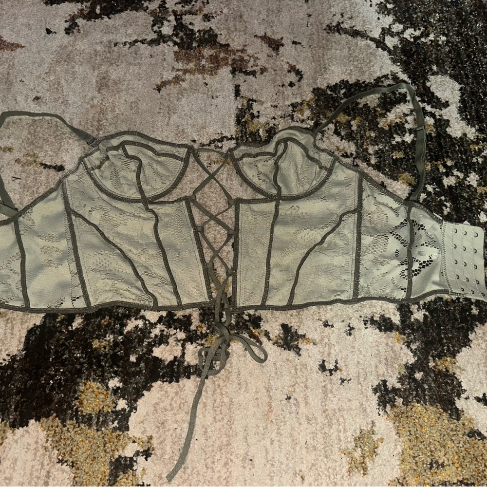 Urban Outfitters Sage Green Lace Bralette